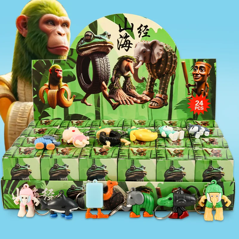 Color: GRAY - 12/24PCS Italian Brainrot Blind Box Toy Tungtungtung Sahur Tralarero Tralala Bombardinocrocodilo Figures Key Chain Birthday Gift