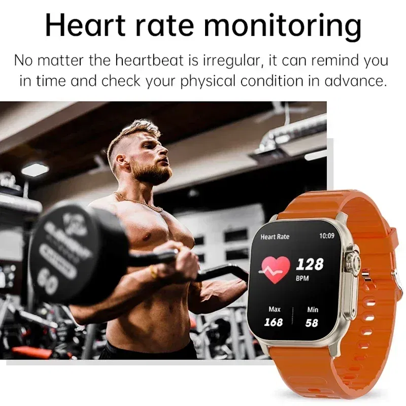 Color: Orange - New Watch 8 Ultra Smart Watch 49mm 2024 New NFC Men Women GPS Track Bluetooth Call BT Music Games Wireless Charging Smartwatch