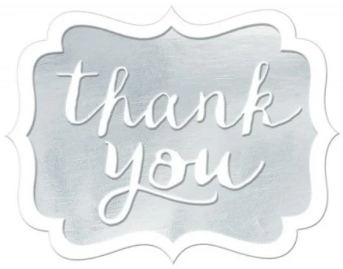Thank You Stickers - White - Pack of 50