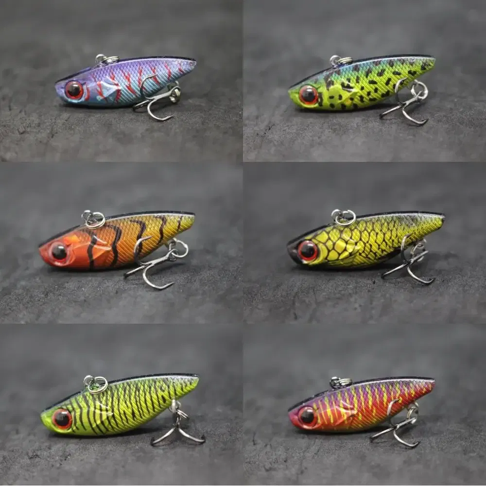 Color: Dark green - wLure Fishing Lure Lipless VIB 4cm 4.6g Tiny Hard Lure Carp Fishing Fly Fishing Bait Tail Hook Sinking to Bottom L666