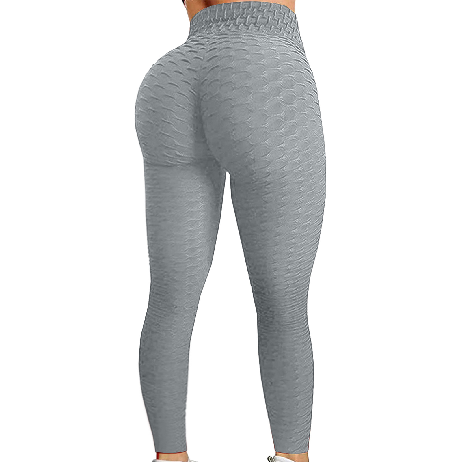 Color: GRAY, Size: S - Women's Bubble Hip Lifting ExerciseYoga Pants Women Fitness Running High Waist Gym Fitness Sports Flared Pant Dance Trouers