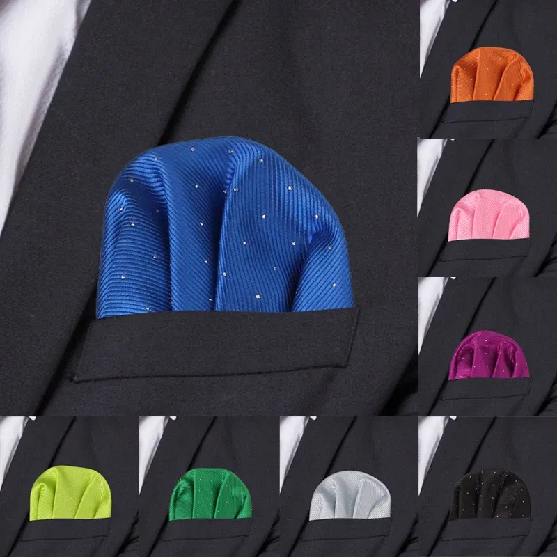 Color: Red - Fashion Dots Suits Pocket Square For Men Business Chest Towel Hanky Gentlemen Hankies Classic Suit Napkin Mens Handkerchief