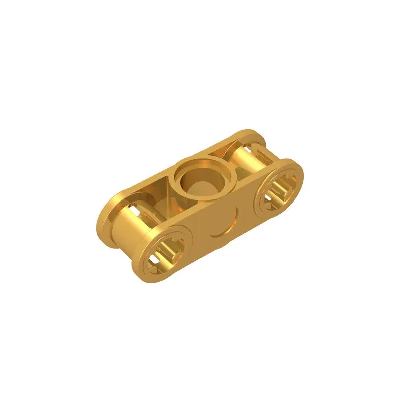 Color: Gold - MOC PARTS GDS-935 Technical, Axle and Pin Connector Perpendicular 3L with Center Pin Hole compatible with lego 32184
