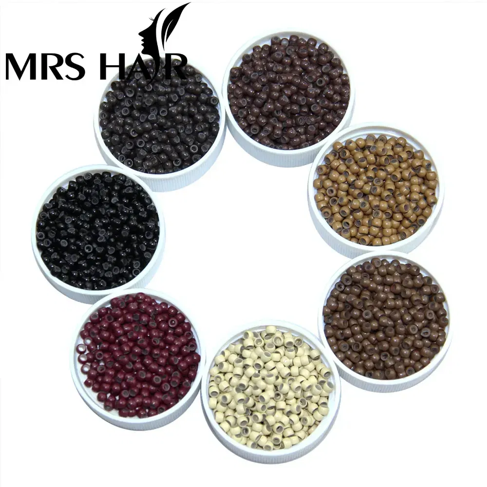 Color: WHITE - 500pcs Silicone Hair Beads Nano Ring Micro Beads Fashion Salon Hairstylist Dreadlock Hair Extension Tools 8 Colors
