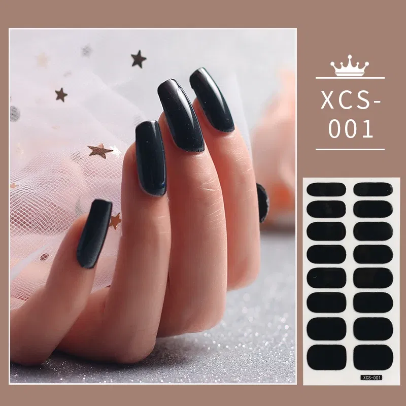 Color: WHITE - Rose Red Shiny Twinkle Full Cover Nail Stickers Sticker For Nails Self Adhesive Nail Sticker Fashion Nail Stickers Beauty
