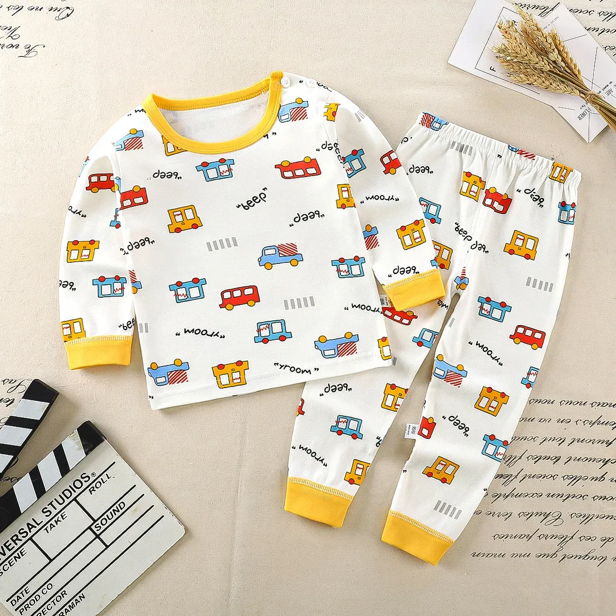 Color: black, Kid Size: 2T - Children Kids Clothes Sets Boys Girls Suit Pajamas Clothinng Pants Cartoon Autumn Winter Sleepwear Outfits