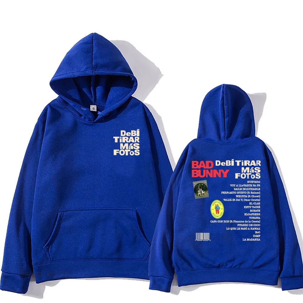 Color: Fuchsia, Size: XS - Unisex Streetwear Bad Bunny DTMF Hoodies 2025 New Album Deb? Tirar Más Fotos Printing Sweatshirts Winter Comfortable Male Hoodie