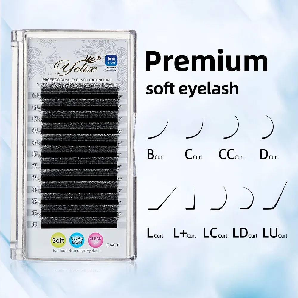 Color: Brushed Slate, Curl: CC, Thickness: 0.07mm, Length: MIX - Yelix Cilios 5D W Shape Eyelash Extensions 4D/6D Premade Volume Fans Natural Soft Automatic Flowering Lash Makeup Supplies