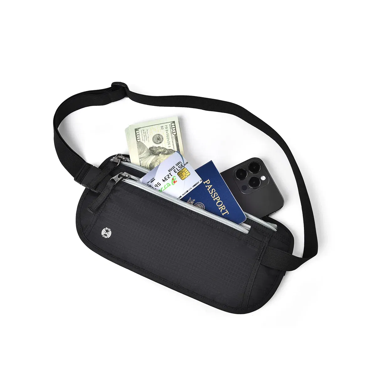 Color: Pink - Travel Waist Bag Money Belt Slim Passport Holder RFID Blocking Travel Invisible Pouch Protect Cash Credit Cards Travel Documents