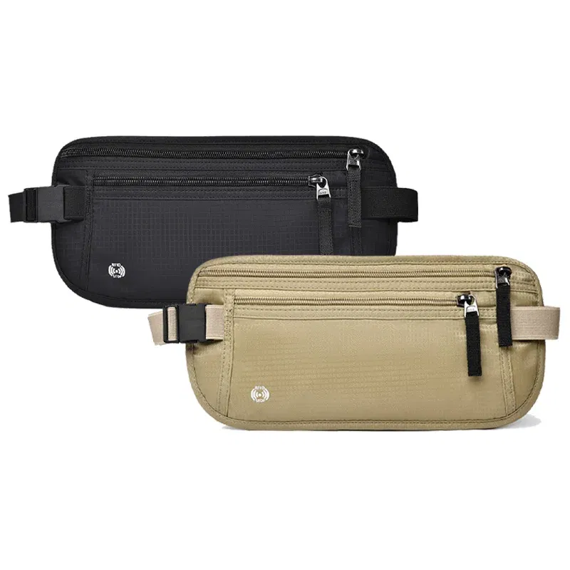 Color: Pink - Travel Waist Bag Money Belt Slim Passport Holder RFID Blocking Travel Invisible Pouch Protect Cash Credit Cards Travel Documents