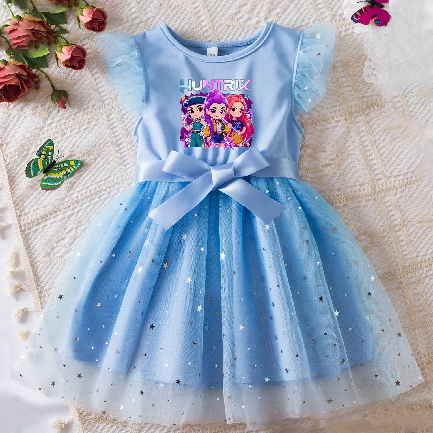 Color: Silver, Size: One Size, Height: 164 - KPop Demon Hunters Girls Dress Kids Party Halloween Carnival Birthday Party Clothes Princess Tutu Dresses Costume Children Gift