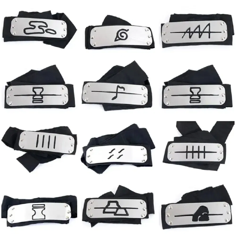 Color: Black - Ninja Headband Rebel Leaf Naruto Forehead Protector Coslapaly Anime Peripheral