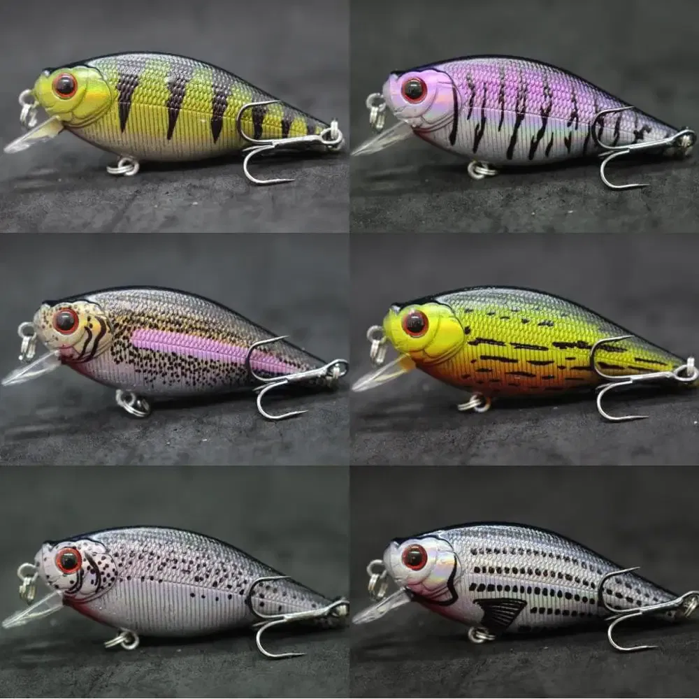 Color: Light Blue - wLure Crankbait Fishing Lure 6.5cm 7.4g Flat Body Wide Wobbler Musky Bait Floating Tank Tested Hard Bait Variant Colors C547