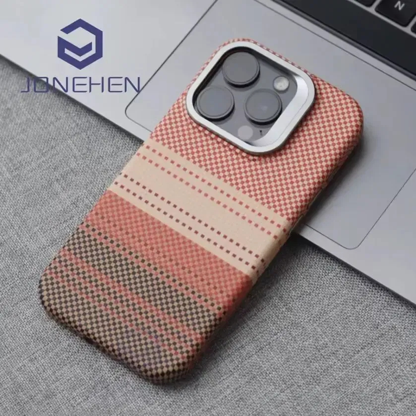 Color: MULTI, Material: Plastic - Luxury Magnetic Stand Metal Lens Relief Carbon Fibre Pattern For Magsafe Case For iPhone 15 14 13 Pro Max Shockproof Back Cover