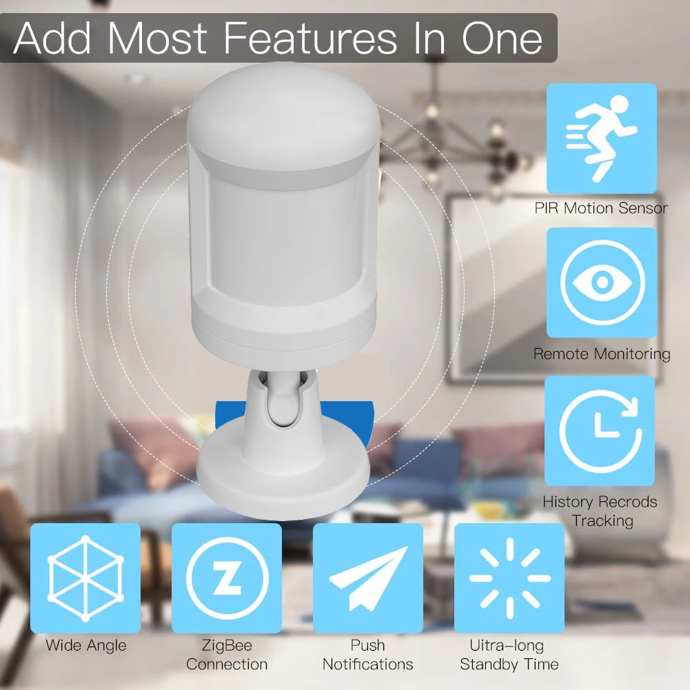 Color: Blue - Tuya Smart ZigBee 3.0 Battery Alexa PIR Motion Sensor Detector 5-7M 150?° Works with ZigBee BLE5.0 Bluetooth Mesh Gateway Hub