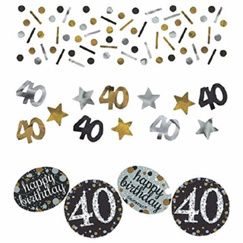 Sparkling Black 30 Happy Birthday Confetti