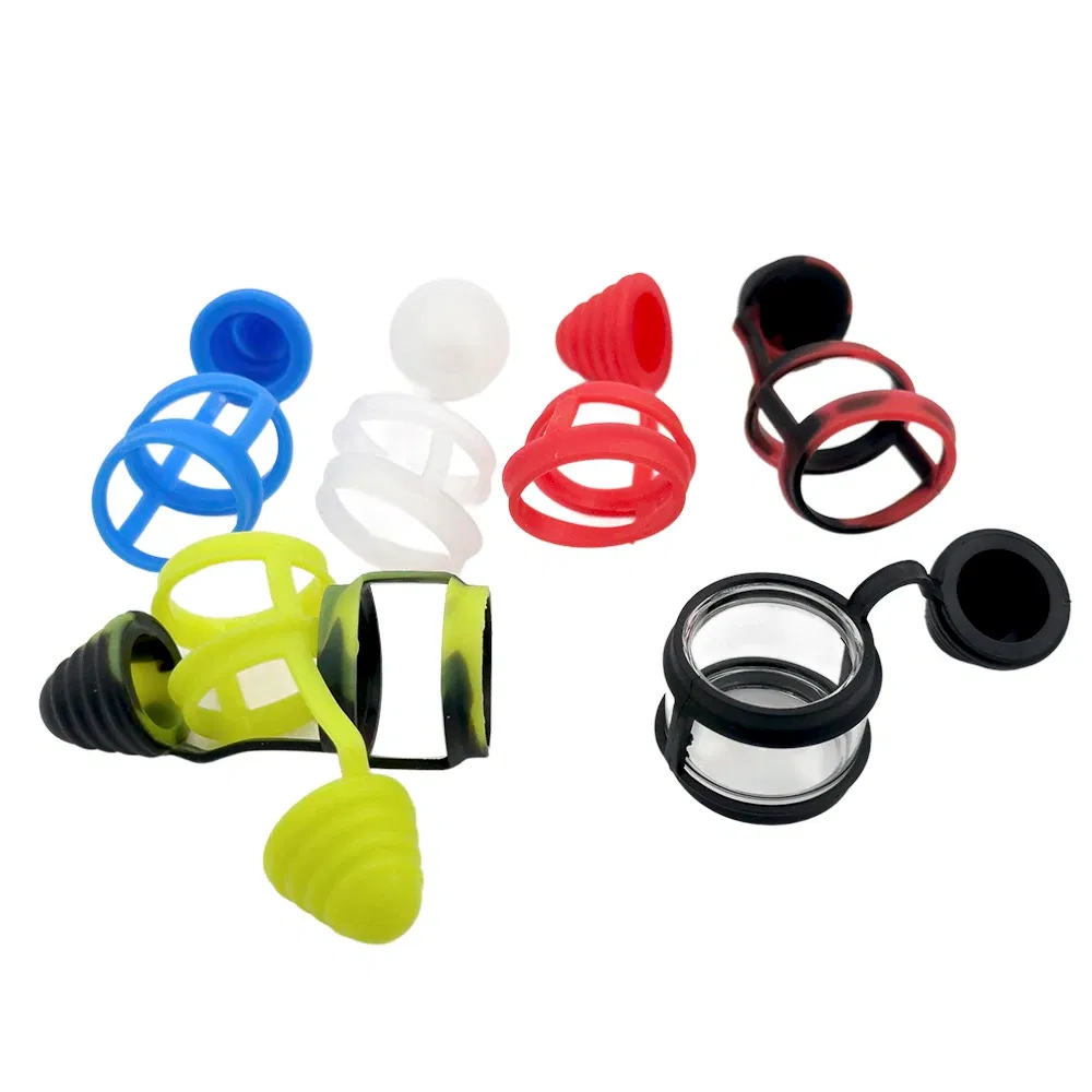 Color: Black - 810 Silicone Rubber Band Fat Bubble Glass Ring Dust Cap Covers for 810 Drip Mouthpiece