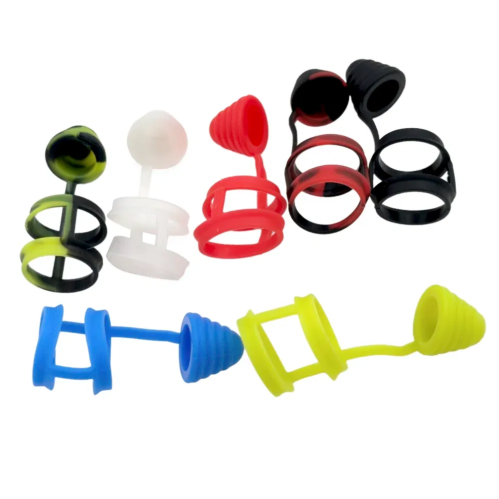 Color: Black - 810 Silicone Rubber Band Fat Bubble Glass Ring Dust Cap Covers for 810 Drip Mouthpiece