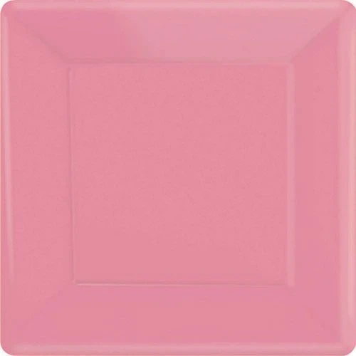 Paper Plates 26cm Square 20ct-New Pink