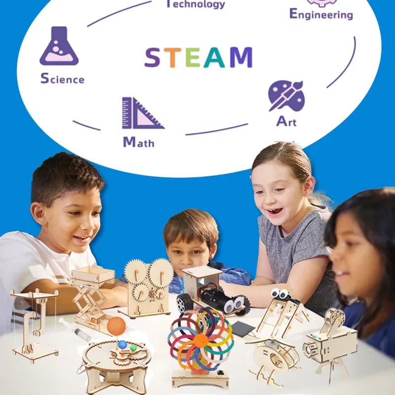 Color: SKY BLUE - DIY Handmade Small Production Physical Model Assembly Craft Technology Science Experiment Educational Toy Project for School Kid