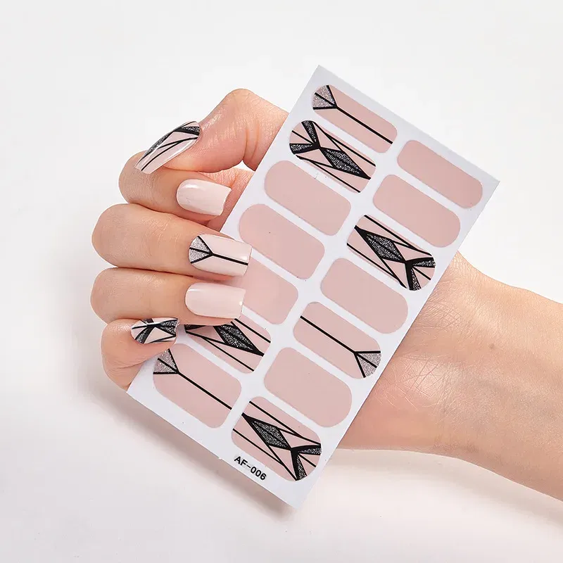 Color: Titanium - Solid Colors And Creative Nail Art Decals Plain Stickers Minimalist Design Self Adhesive Designed Nail Tape Nail Strips
