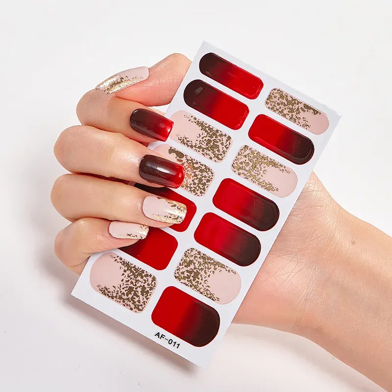 Color: Titanium - Solid Colors And Creative Nail Art Decals Plain Stickers Minimalist Design Self Adhesive Designed Nail Tape Nail Strips