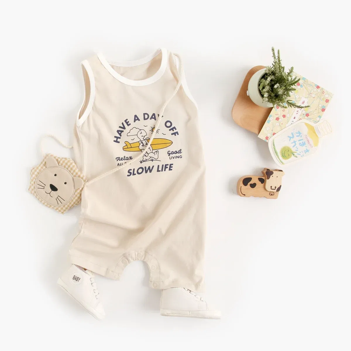 Color: Khaki, Kid Size: 18M - Sanlutoz Summer Baby Boys Rompers Short Sleeve Cartoon Toddler Boys Clothing Outfits Fashion