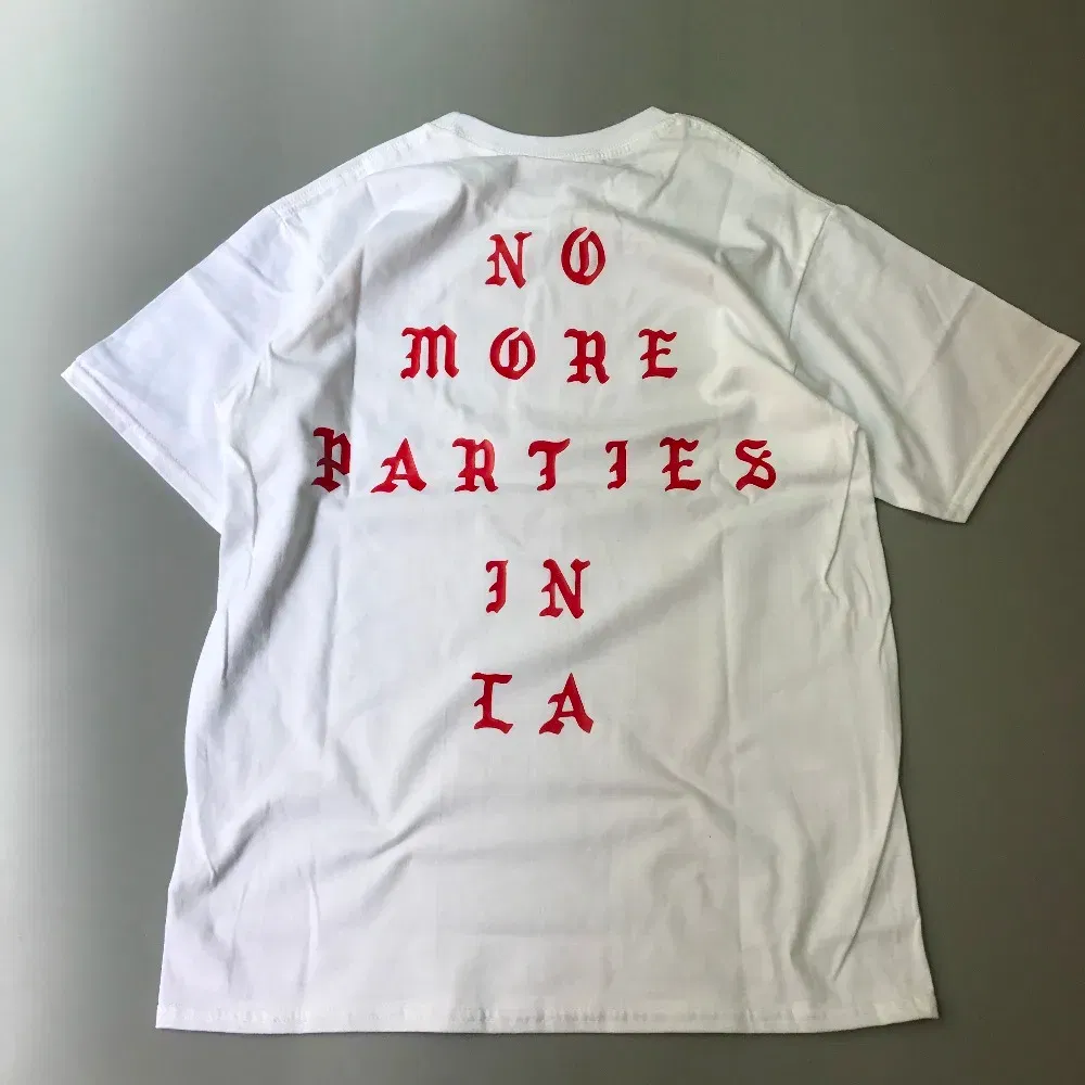 Color: WHITE, Size: XL - 2023 New Hip Hop T-shirt Kanye West I feel Like Paul 100% Cotton tshirts NO MORE PARTIES IN LA T SHIRTS Men Women Tee Tops