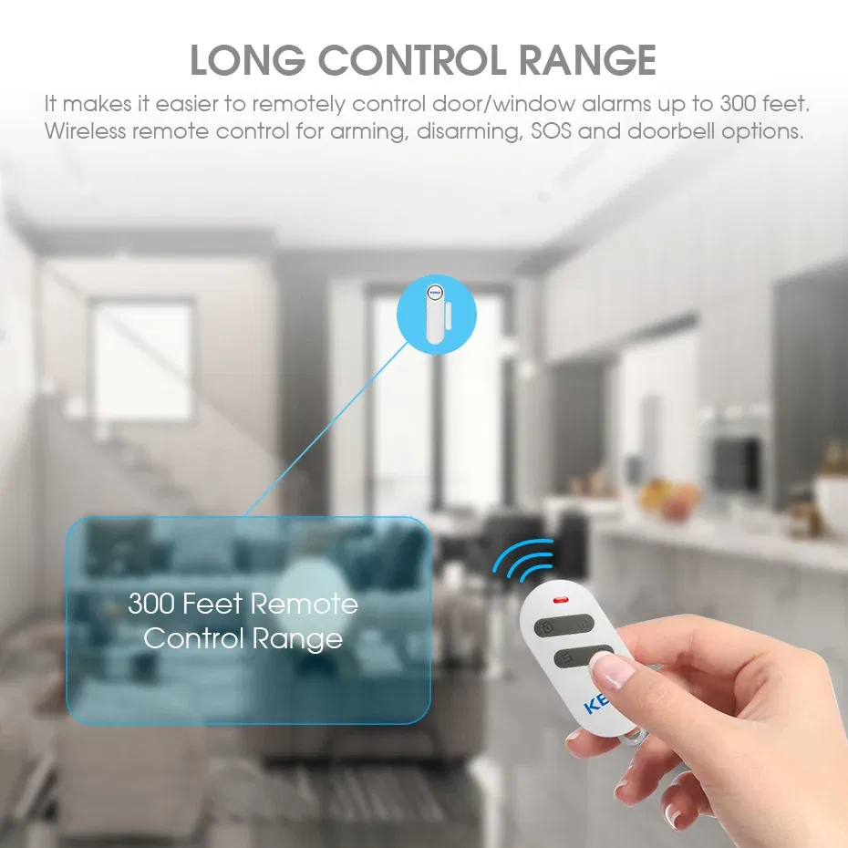 Color: Green, Ships From: CHINA - KERUI Wireless Door/Windows Sensor Alarm 300ft 120dB Anti-Theft Smart Remote Control For Kids Cabinet Safety Home Security