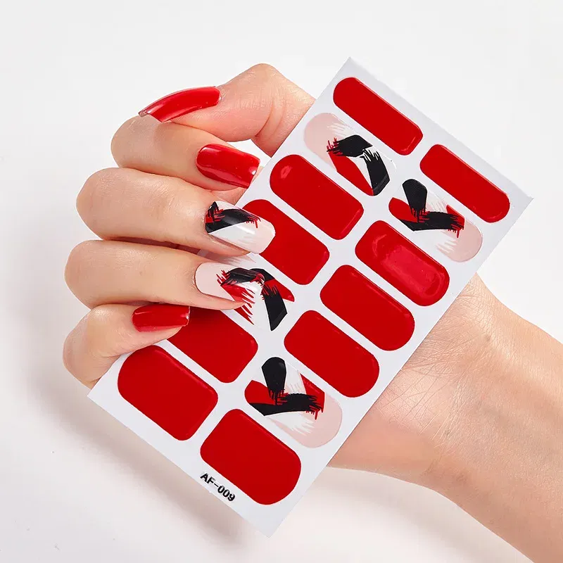 Color: Blue White - Nail Polish Stickers Nail Wraps DIY Self Adhesive Nail Sticker Nail Accesoires Designer Nail Decals Full Cover Nail Stickers