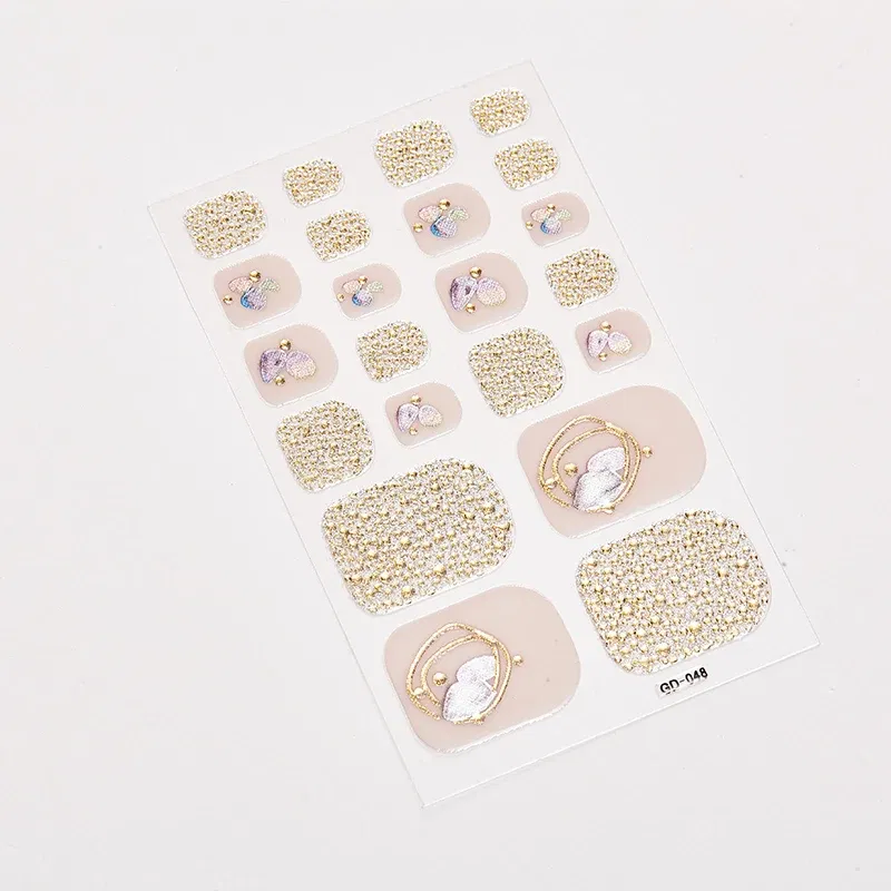Color: Titanium - 22 Tips/Sheet Nail Tape Loveliness Nail Art Stickers Designed  Nailart Sticker Nail Strips Designer Nail Decals Nailart Shiny