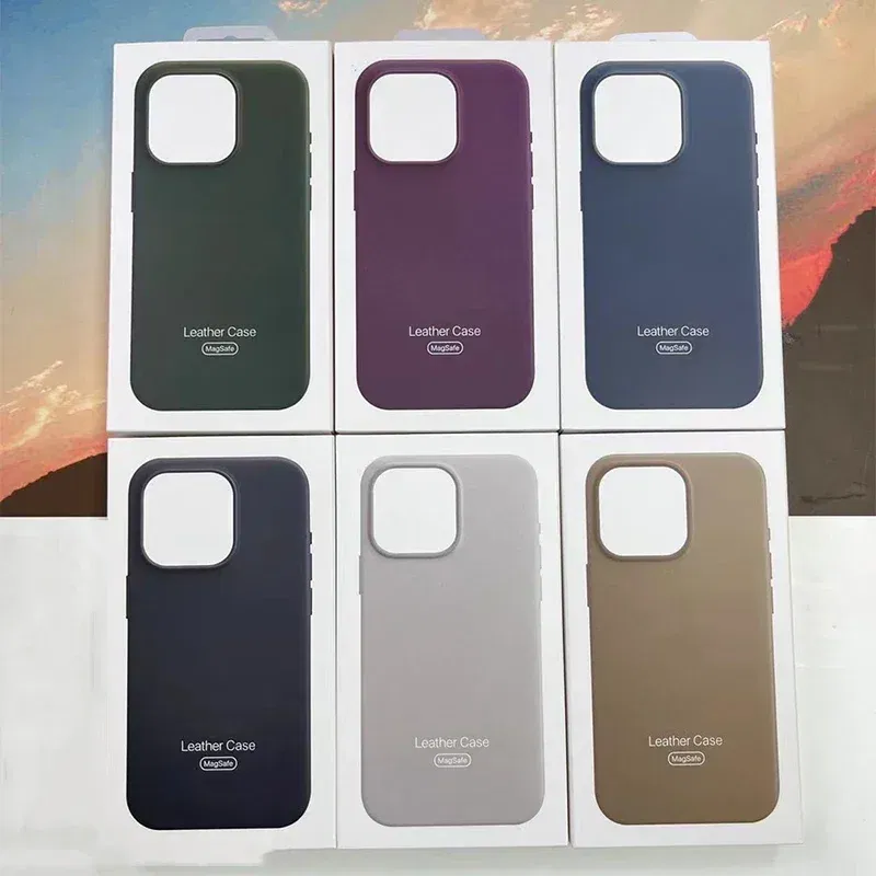 Material: aluminum, Color: black - Original Apple Leather With Magsafe Case For iPhone 16 Pro Max 16 Plus Case Wireless Charging Magnetic Cover 16Pro With Box
