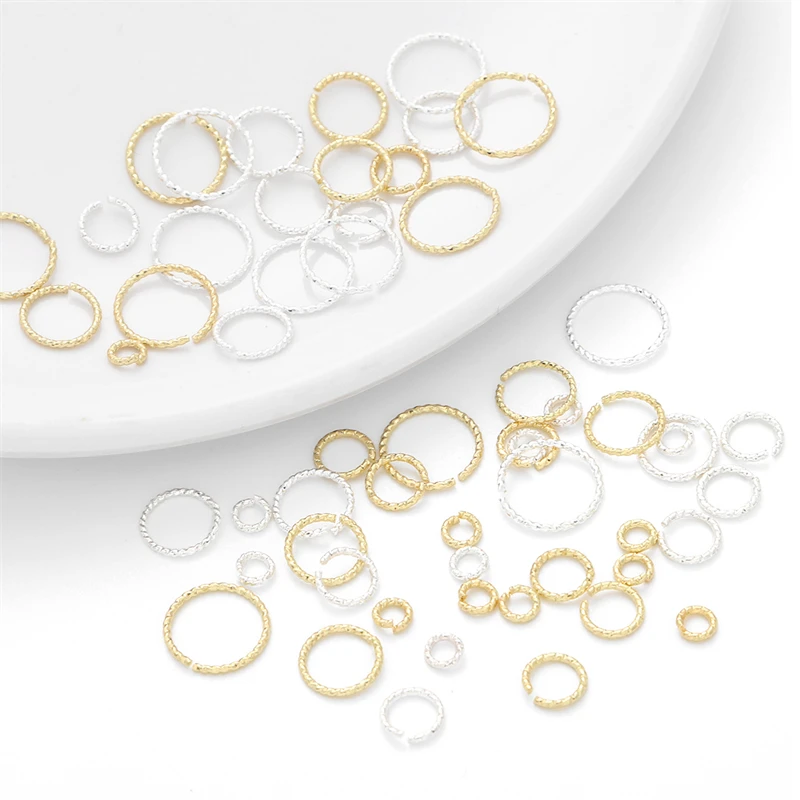 Color: black - 20Pcs 4/6/8/10mm Silver/14K Gold Plated Brass Jump Rings Open Loops for Earring Bracelet Necklace DIY Jewelry Making Findings