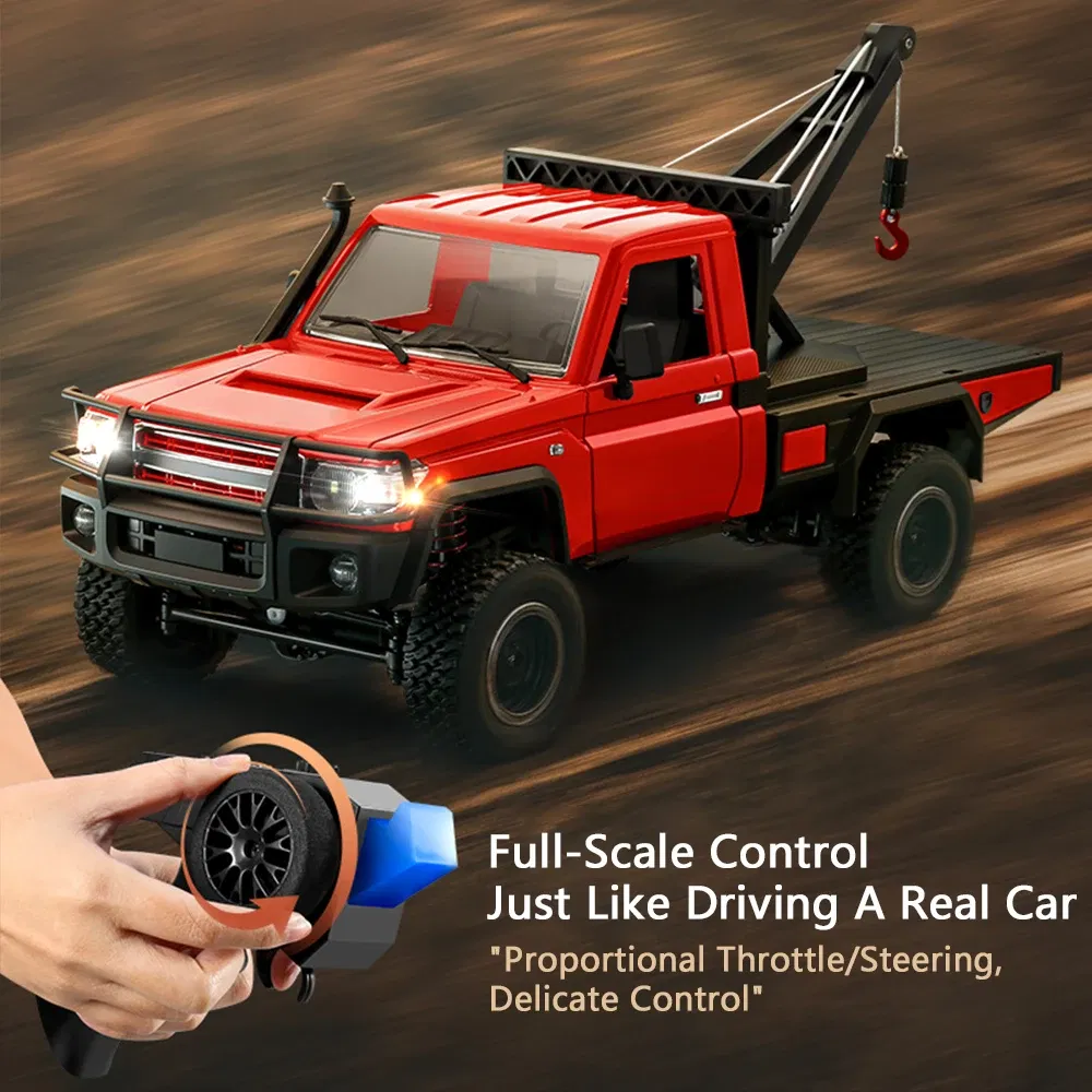 Color: black - MN82T RC Crawler 1/12 2.4G 4WD Remote Control Off-road Pickup Simulation Crane Vehicle Electric Climbing Car Model Toys for Kids