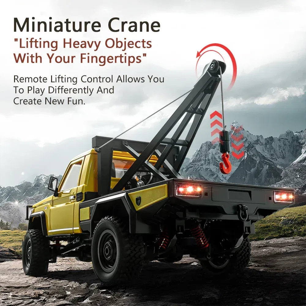 Color: black - MN82T RC Crawler 1/12 2.4G 4WD Remote Control Off-road Pickup Simulation Crane Vehicle Electric Climbing Car Model Toys for Kids