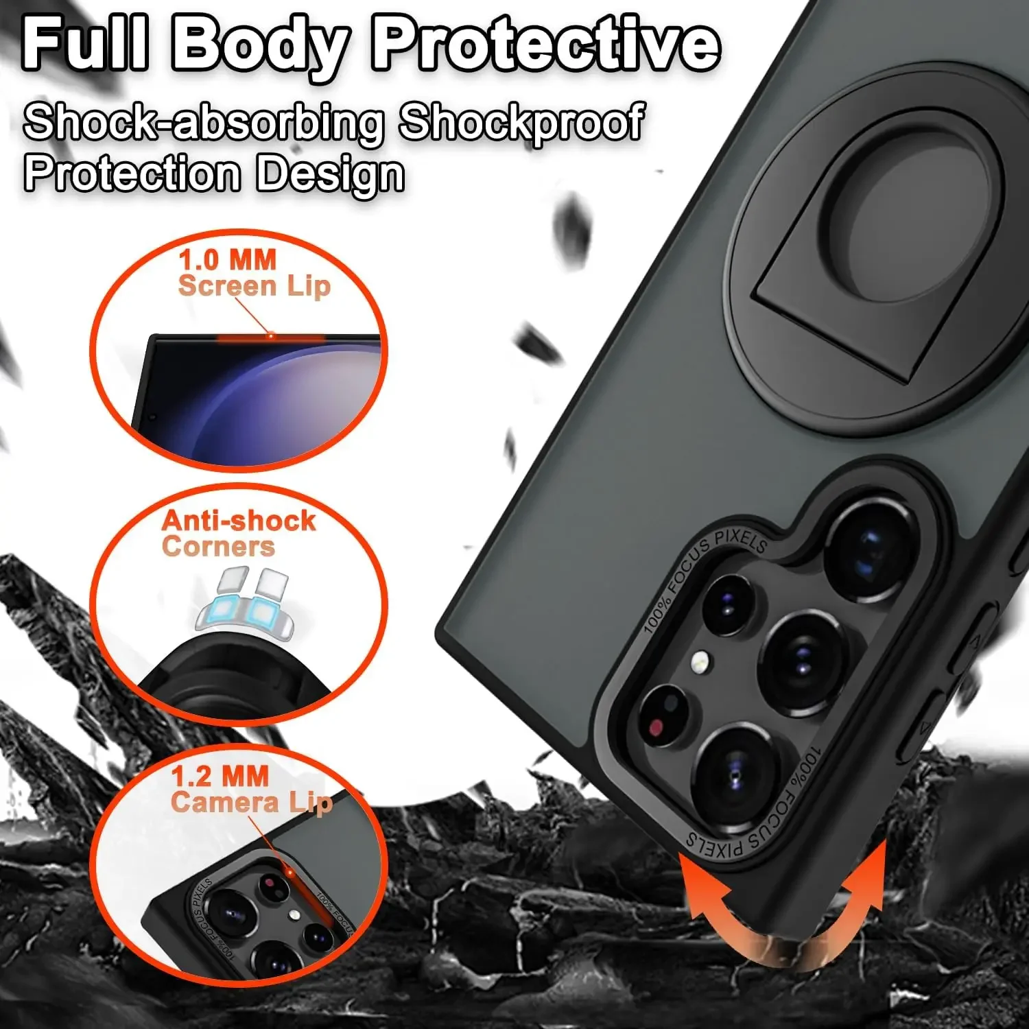 Material: Aluminum, Color: Army Green - Luxury Magsafe Wireless Charging Case for Samsung S24 S23 S22 Ultra Plus Case Skin Feel Magnetic Shockproof S23 FE Cover