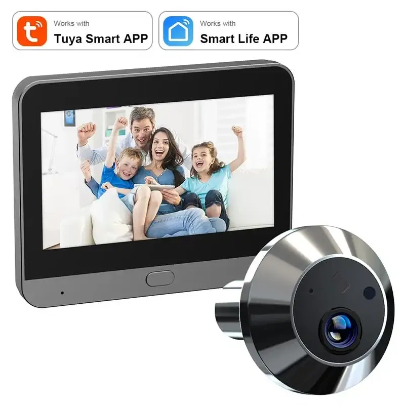 Color: Other, Ships From: CHINA - New! Mini Smart Life Tuya 3MP 140?° Wide View Angle 2.4Ghz WiFi Magic Door Peephole Eye PIR Camera Digital Door Viewer Battery