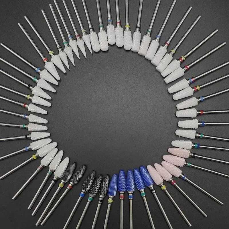 Color: DEEP BLUE - Ceramic Carbide Nail Drill Bit Rotate Burr Milling Nail Cutter Bits Electric Drill Machine For Manicure Pedicure Tools