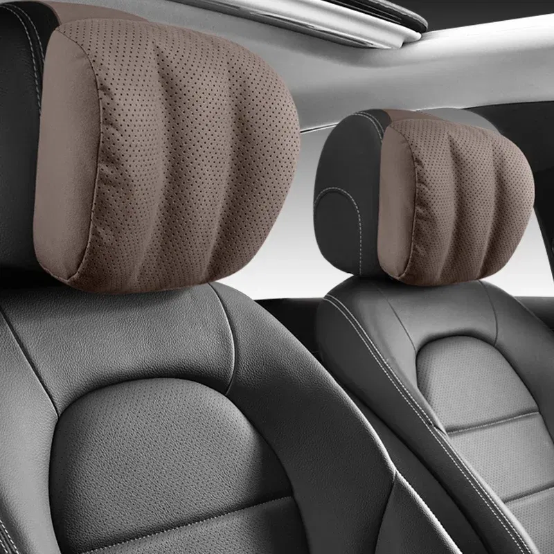 Color: Yellow - Car Headrest Neck Pillow For Mercedes Benz S-Class Maybach Pillow Auto Seat Driving Travel Head Pillow All Season Universal