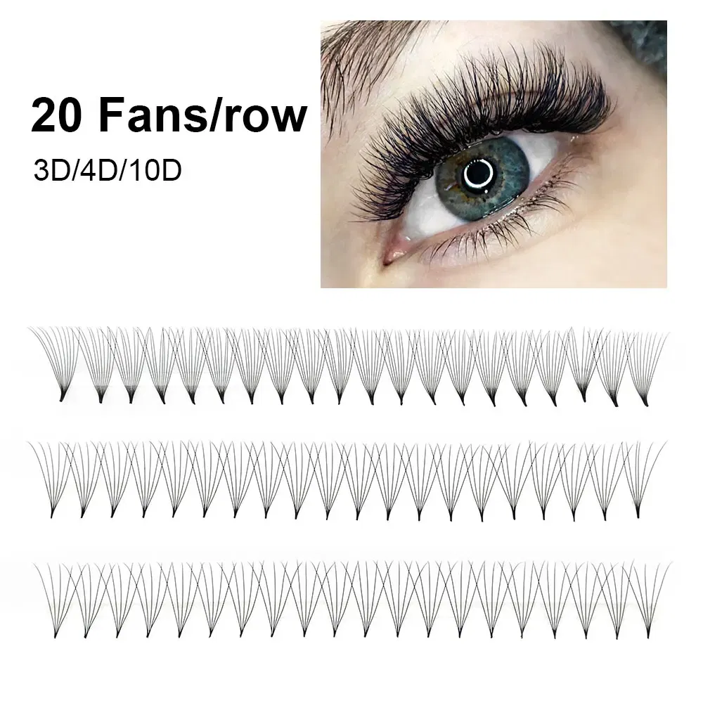 Color: Brushed Brass, Curl: C, Thickness: 0.07mm, Length: MIX - NAGARAKU Sharp Narrow Stem Premade Fans Eyelash Extension 5D 6D 10D Thin Pointy Base Russian Fans Ready Russian Volume
