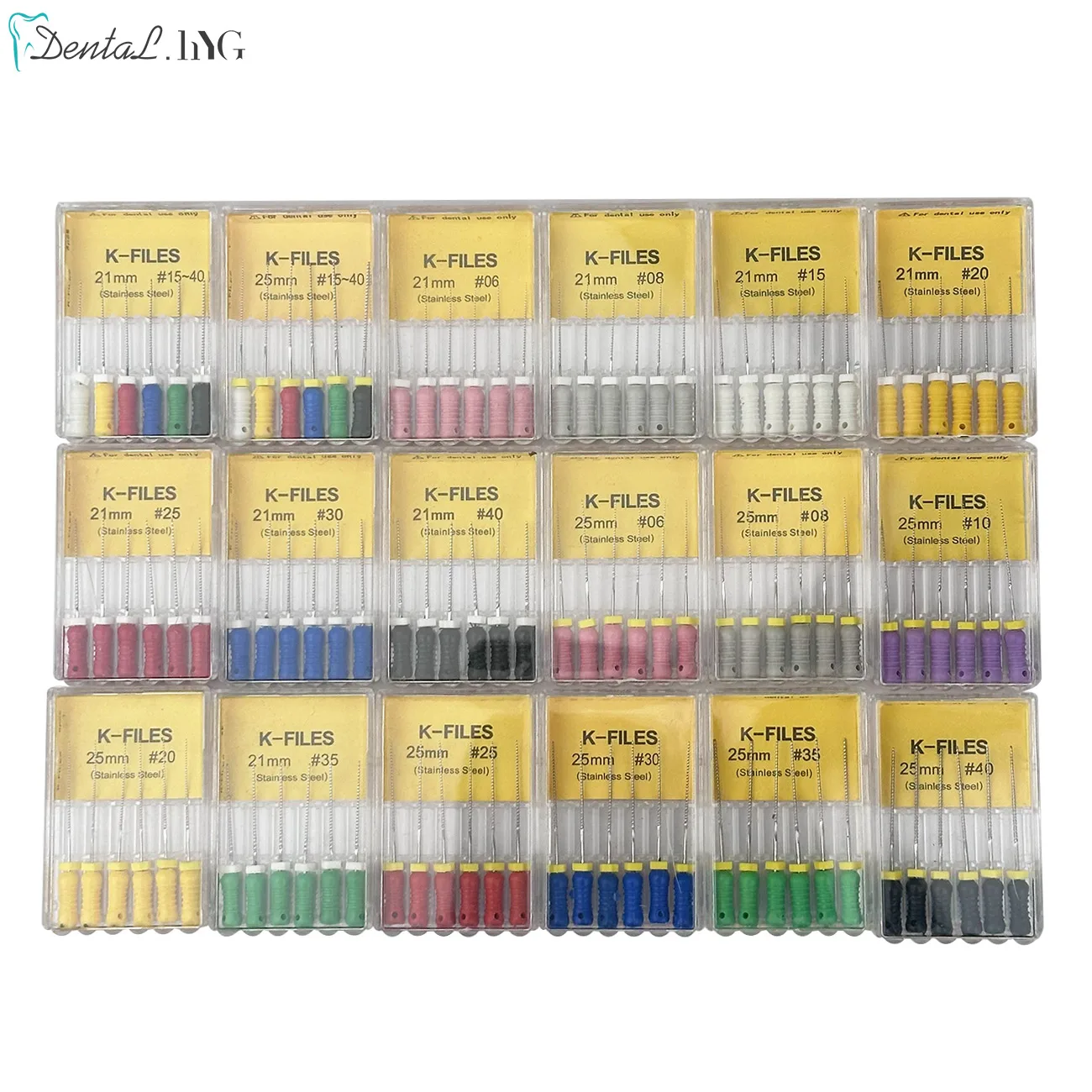 Color: Lilac - Dental Tools Root Cannal Endo K File 21mm 25mm Stainless Steel Endodontic Instruments Dentist Dentistry Odontologia