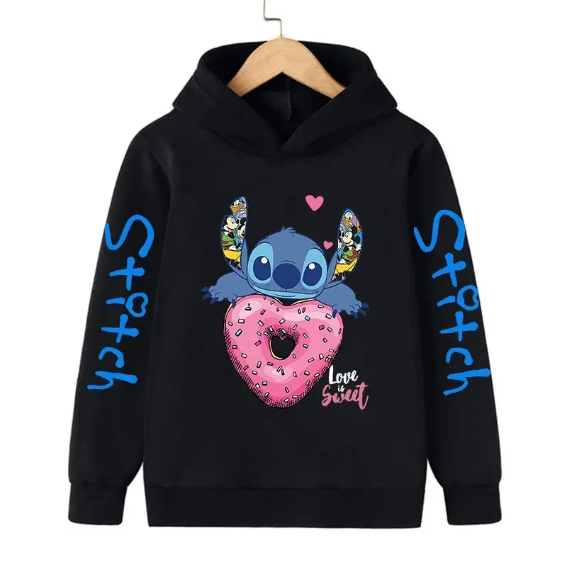 Color: PURPLE, Size: M - New in Cool Stitch Hoodie Children Cartoon Clothes Kid Girl Boy Lilo and Stitch Sweatshirt Manga Hoody Baby Casual Top