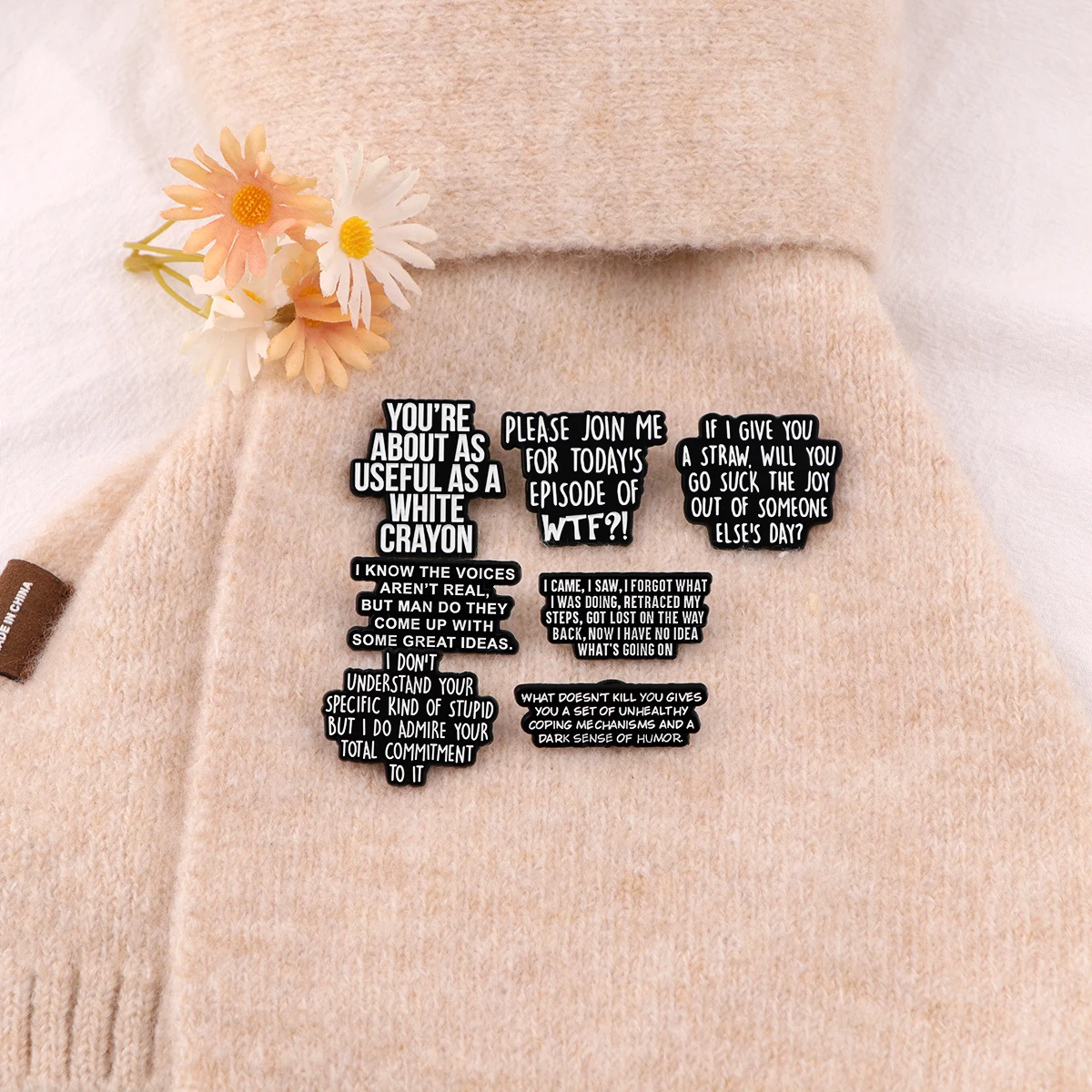 Metal color: Antique Copper Plated - Funny Quotes Enamel Pin loves you Brooch Pines Lapel Pins Badge on Backpack Clothing Accessories Fashion Jewelry Friends Gifts