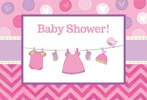 Postcard Invitations - Shower with Love Girl (8 units) - Pack of 8