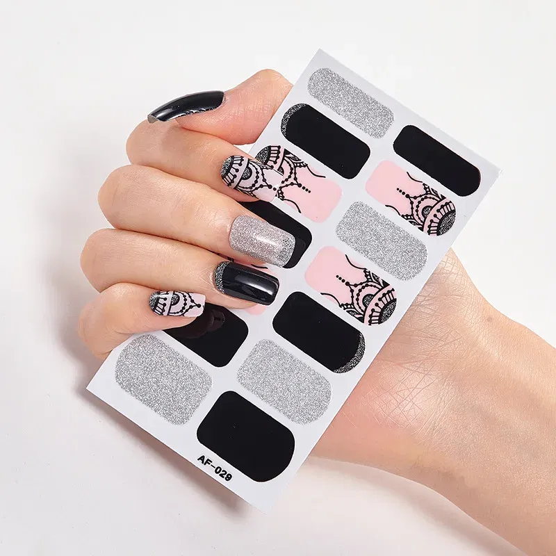 Color: Amy Green - Nail Sticker set Self Adhesive Nail Sticker Nail Strips Nailart Sticker Sticker For Nails Foil Nail Art Stickers 2020 Shiny