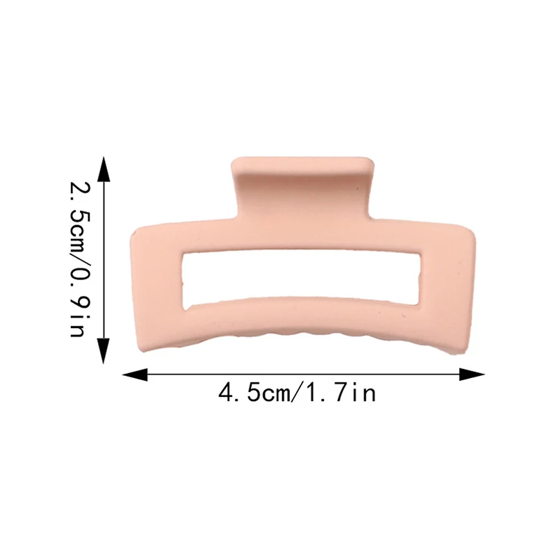 Color: WHITE - Wholesale 4.5cm Frosted Matte Mini Grab Clip Crab Hair Clips Women Hollow Square Hair Catches Ponytail Clip Bangs Clip Top Clips