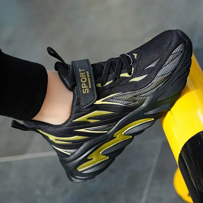 Boy's Trendy Flame Pattern Chunky Shoes