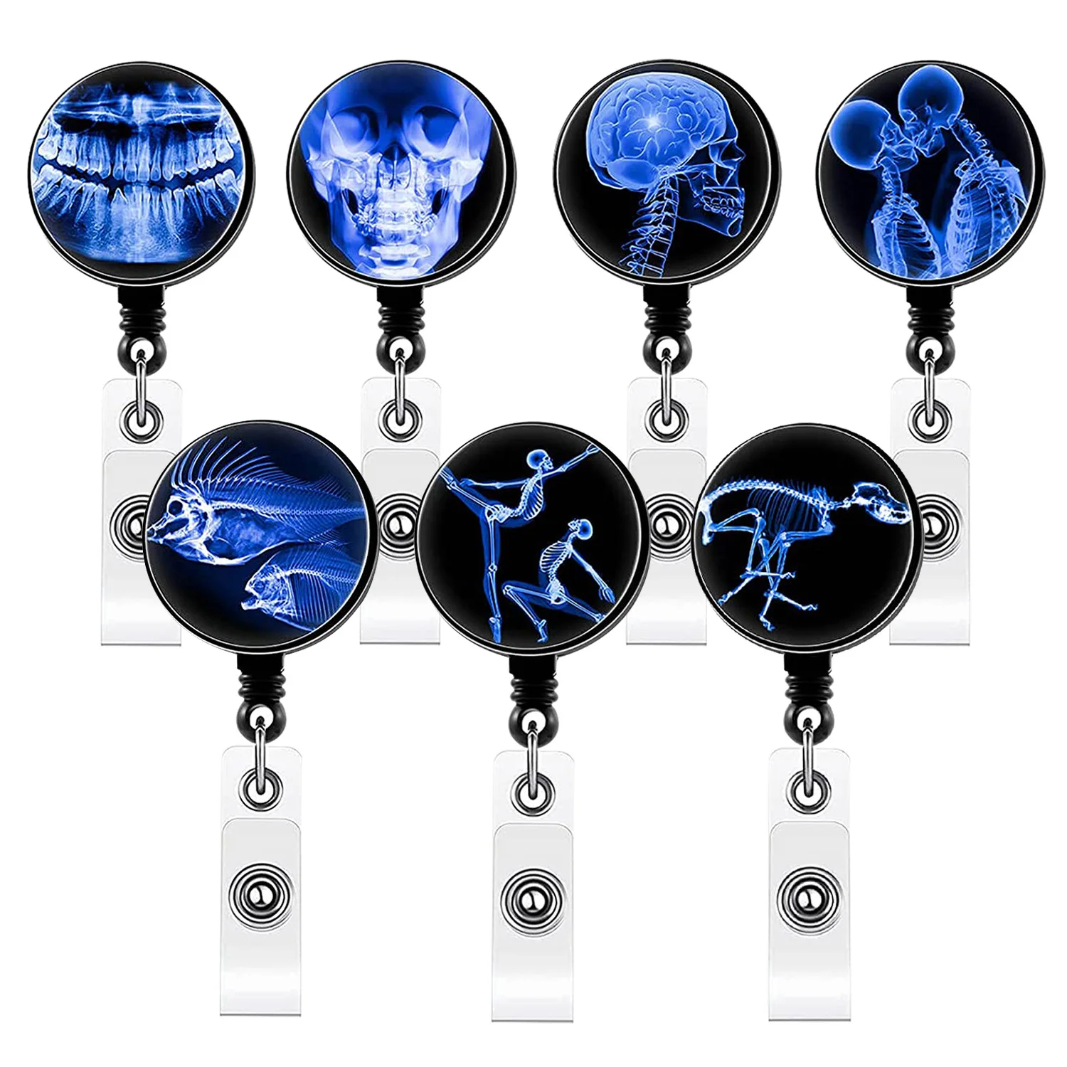 Color: Army Green - X-Ray Badge Reel Retractable Radiology Badge Reel Holder Ct Rays Nurse Doctor Student Card Reel Clip Office Supply Recoil Badge