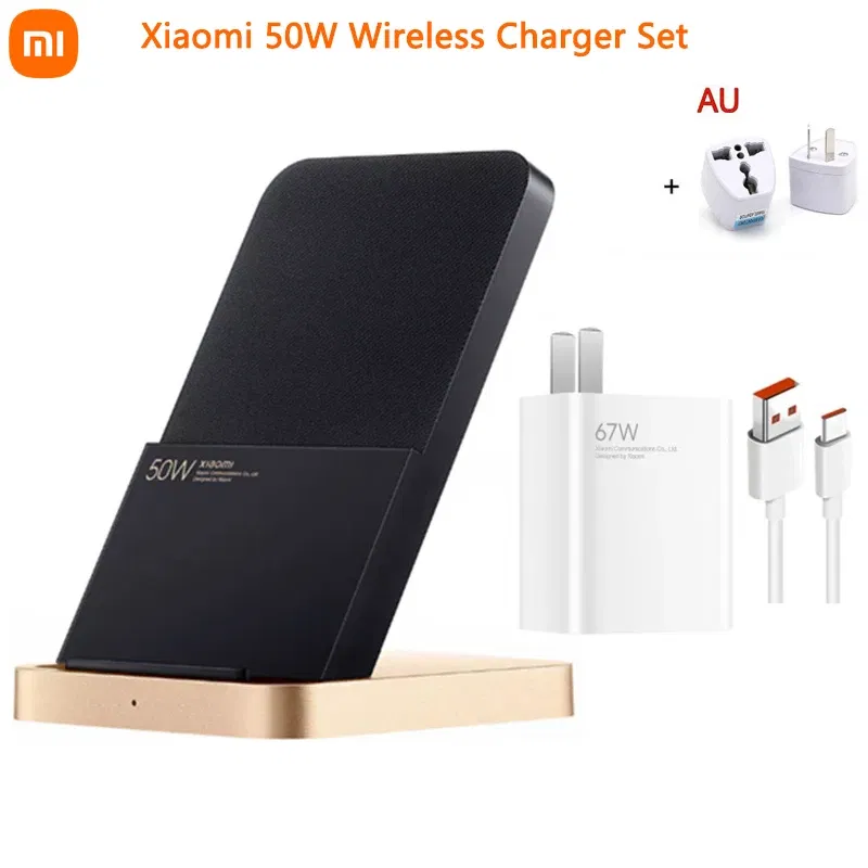 Color: silver, Ships From: CHINA - Top 50W Wireless Charger Set With 67W Charger 6A Cable Vertical Air Cooling Fast Charging For Xiaomi 10/11/12 Pro For iPhone