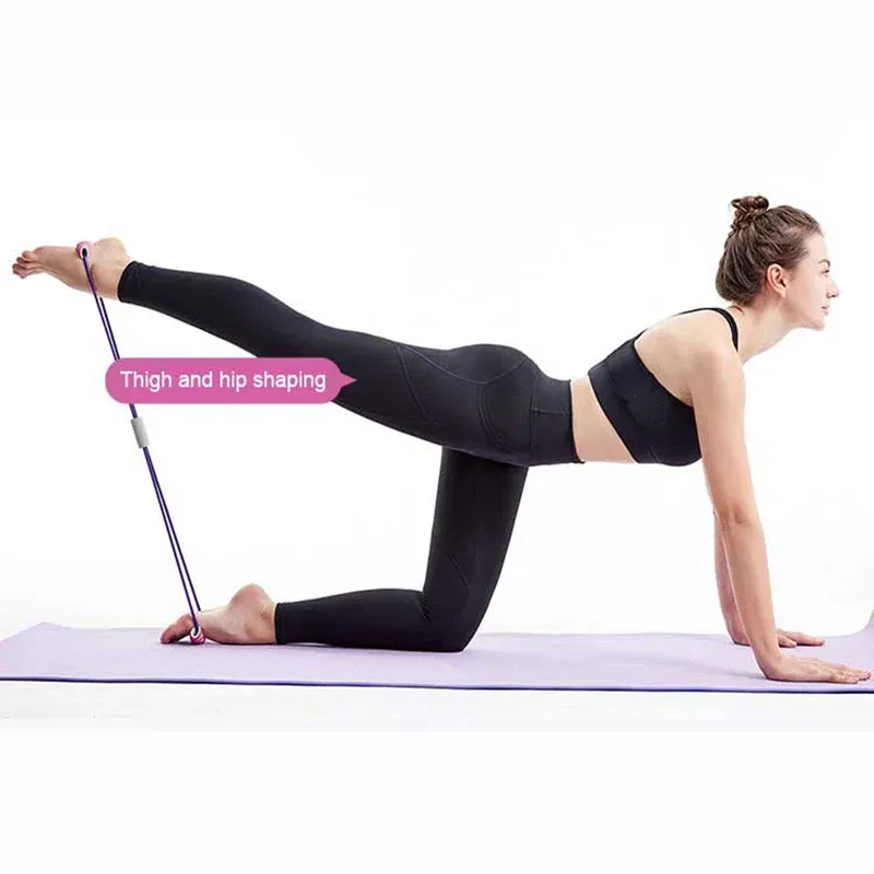 Color: Blue - 8-Shaped Tensile Strength Machine, Back Trainer, Chest Expander, Open Shoulder Beauty, Back And Shoulder Tension Rope